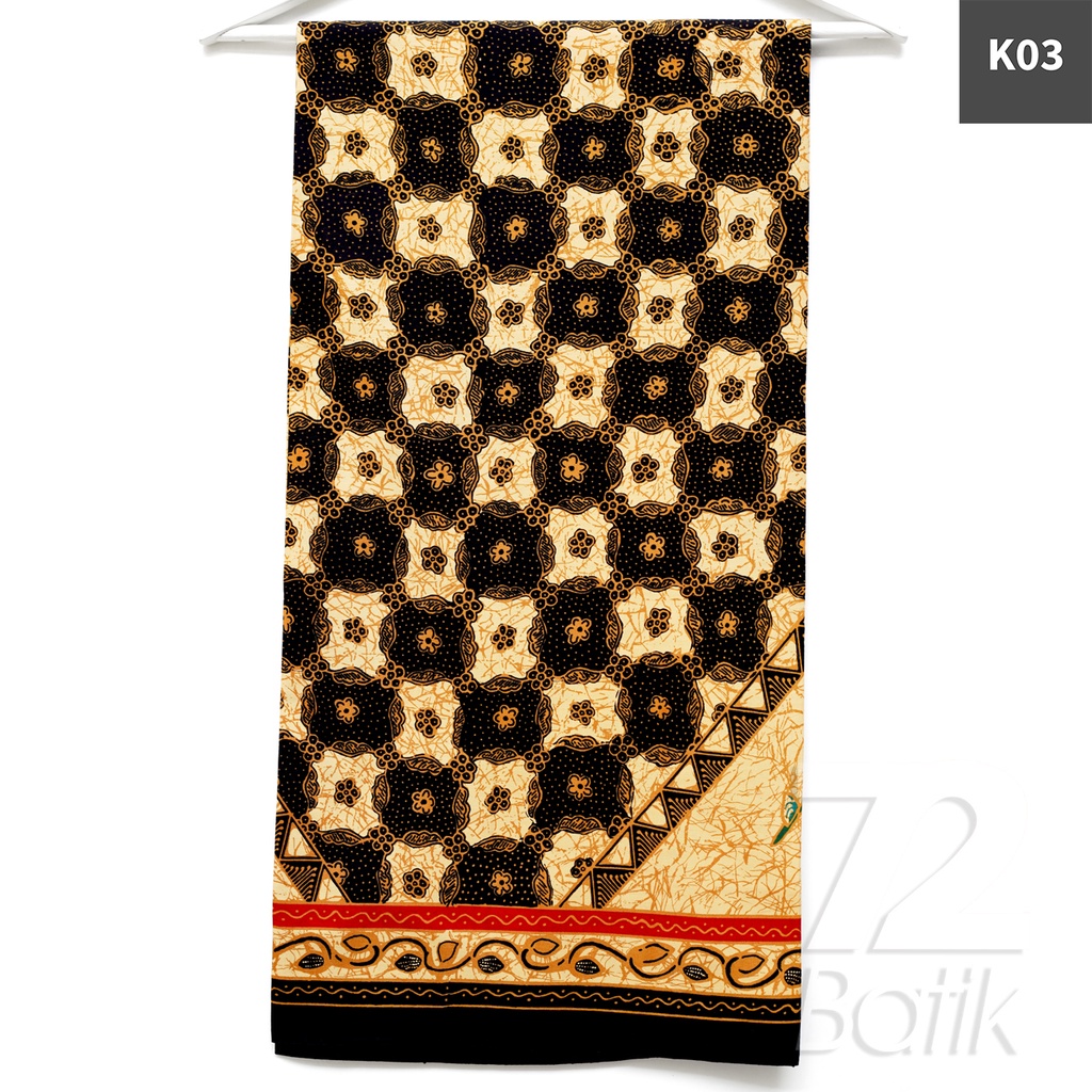 KAIN BATIK PREMIUM Bahan Katun Motif Kembang Kawung Warna Hitam Kuning 724962 Cap 72 Jarik Jarit Samping Kebat Panjang Batik Katun Modern Premium Bahan Seragam Batik Pernikahan Kantor Keluarga Murah Kamen Jadi Batik Bali Lembaran