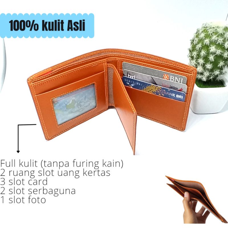 Mound Dompet Full Kulit Asli pria Gratis ukir Nama