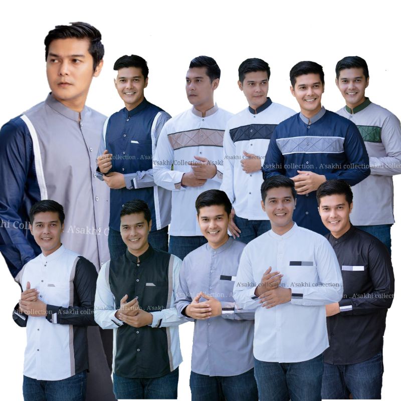 baju koko pria lengan panjang kombinasi kemko berkarakter kemeja koko bermotif baju koko terbaru ter
