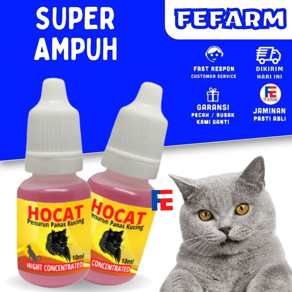 Obat Demam Panas Kucing Cat Kitten Hocat 10ml FEFARM