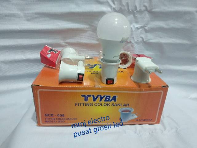 Fitting Lampu Colok + Saklar On off Vyba NCE 608