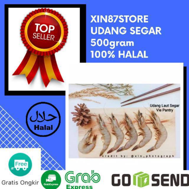UDANG LAUT SEGAR BESAR BEKU 500gram