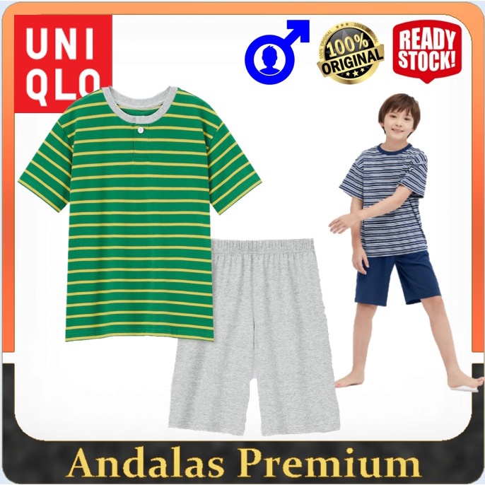 Setelan Katun Blend Anak Laki-laki AIRISM UNIQLO ORIGINAL