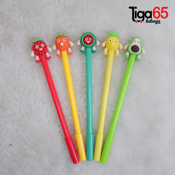 365 Pulpen Gel #40685 Fancy 3D Rubber Ball point / Ballpen Imut Lucu Korea