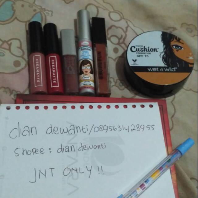 Preloved lipstick/lipgloss/case cushion (emina, madame gie, the balm, brunbrun, wet n wild)