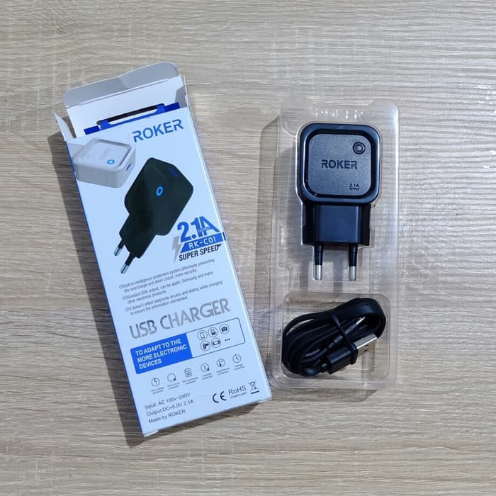 CHARGER - TC ROKER 2.1A V8/MICRO USB RK-C01