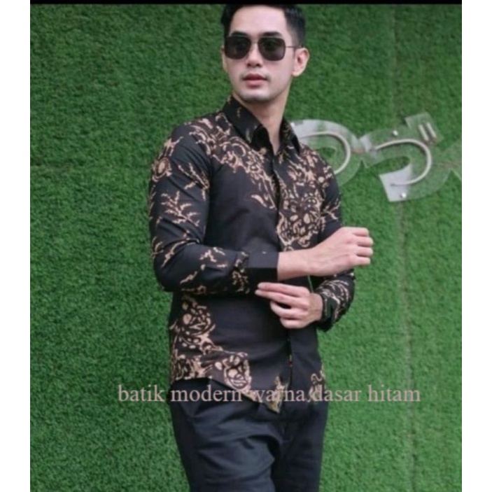 (FREE MASKER) BATIK SLIMFIT PRIA TERBARU WARNA HITAM / BATIK SLIMFIT PRABU ANOM HITAM LENGAN PANJANG / KEMEJA BATIK SLIMFIT KATUN HALUS ORI SOLO