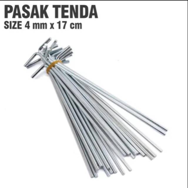 Pasak Tenda Stainles Ukuran 4mm x 17 cm - Pasak Tenda - Pasak