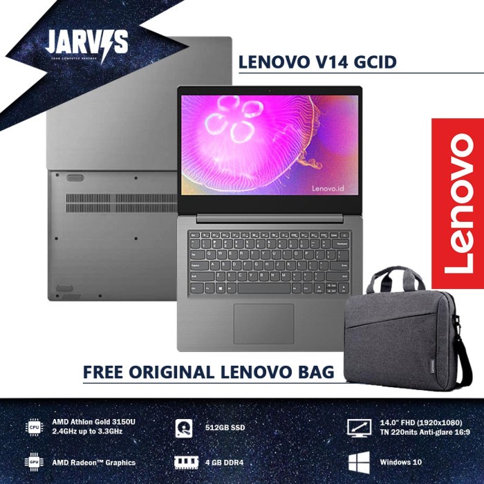 LAPTOP LENOVO V14 GCID AMD ATHLON GOLD 3150U 4GB RAM 512 SSD 14' FHD