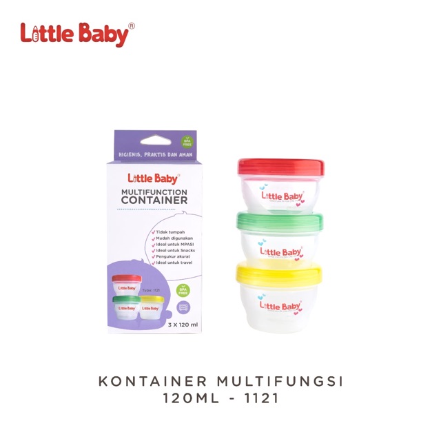 Little Baby Food MULTIFUNCTION CONTAINER / Wadah MPASI / Snack isi 3 pcs