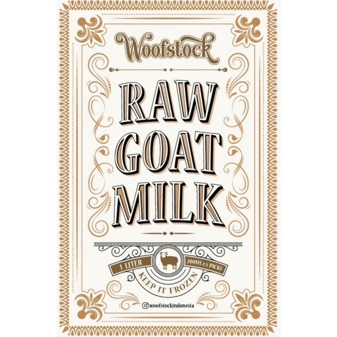 

(BISA COD) WOOFSTOCK RAW GOAT MILK - 1 LTR (200ml x 5) - SUSU KAMBING ASLI MURNI