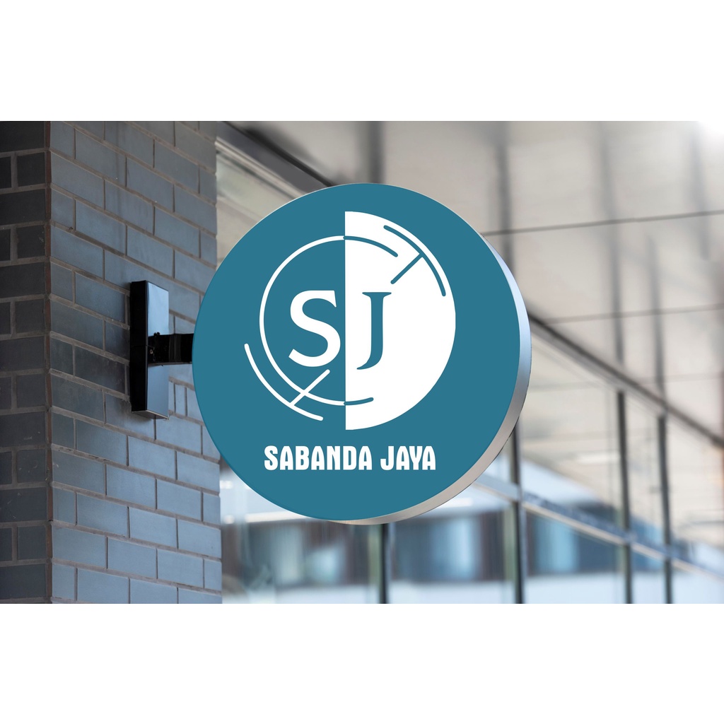 neon box bulat 25 cm dua sisi