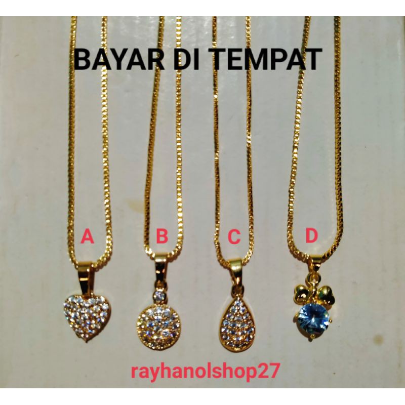 Perhiasan wanita Kalung liontin Full permata Lapis Emas gold motif pilihan RO-27