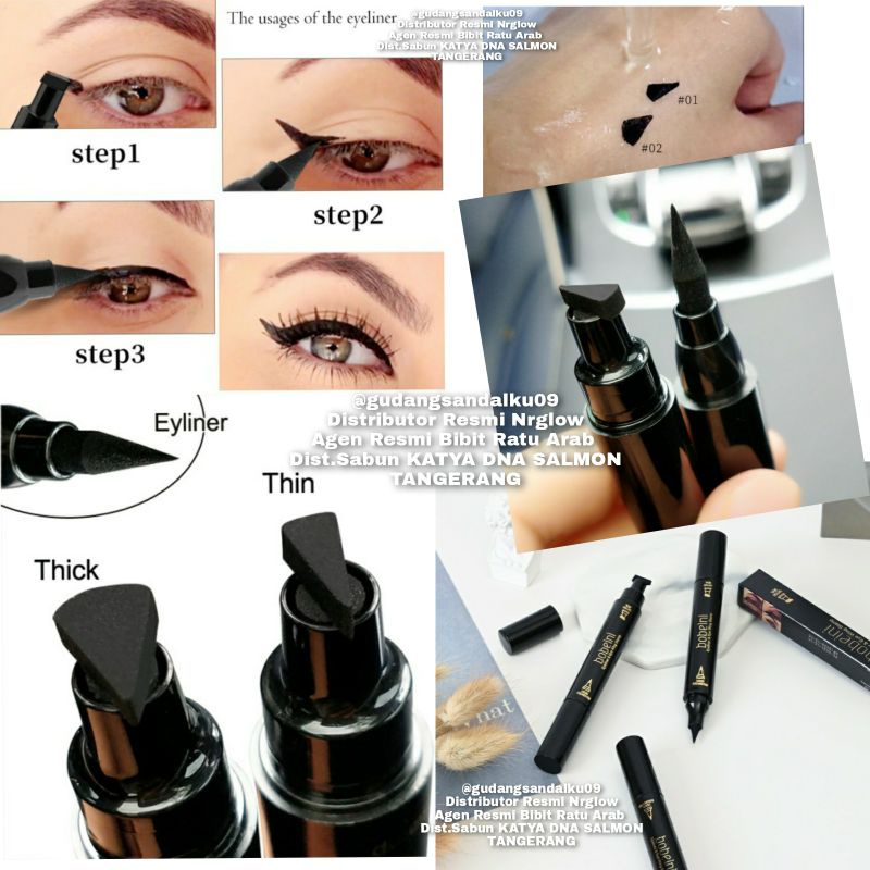 Eyeliner Stamp 2 in 1 Wing Eyeliner Spidol Waterproof Stamp Eyeliner 2in1 Eyeliner Pencil