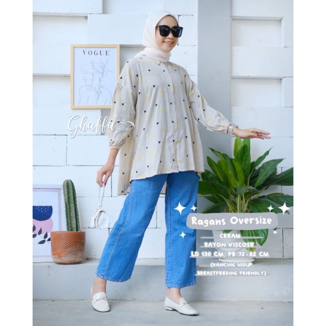 Ragans oversize blouse motif bintik segitiga cakep by ghaffa the label