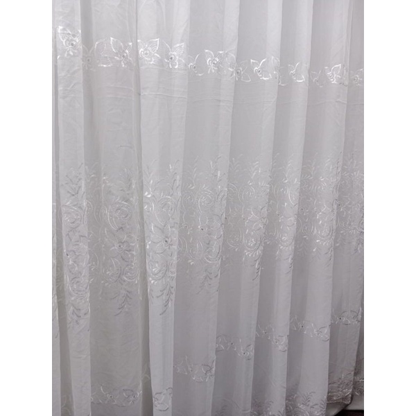 vitrase bordir putih polos vitrase murah vitrase dalaman gorden vitrage SALEEEEE