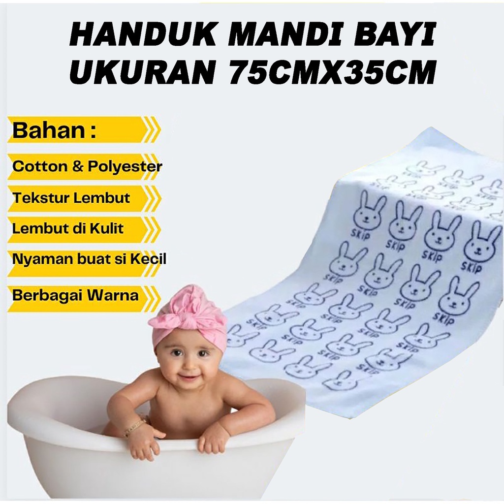 Handuk Mandi Travel Bayi 75 x 35 Cm - Handuk Kain Microfiber - Handuk Travel Lembut