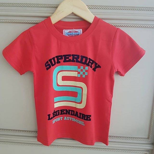 GA2575 SUPER DRY S TOP RED KAOS ATASAN ANAK COWOK MURAH MERAH IMPORT KEREN KOREA