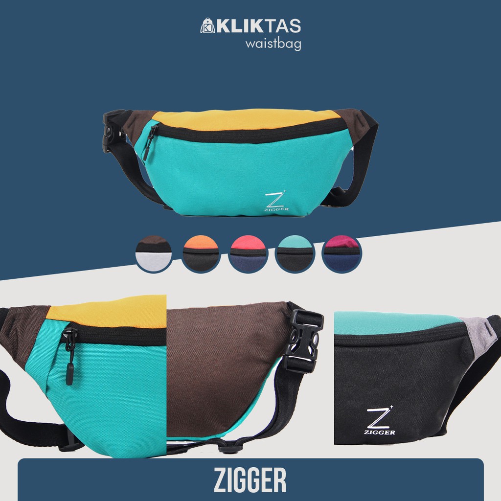 [KLIKTAS] Tas pinggang Zigger Kolibri 27373 waist bag unisex kasual warna simple