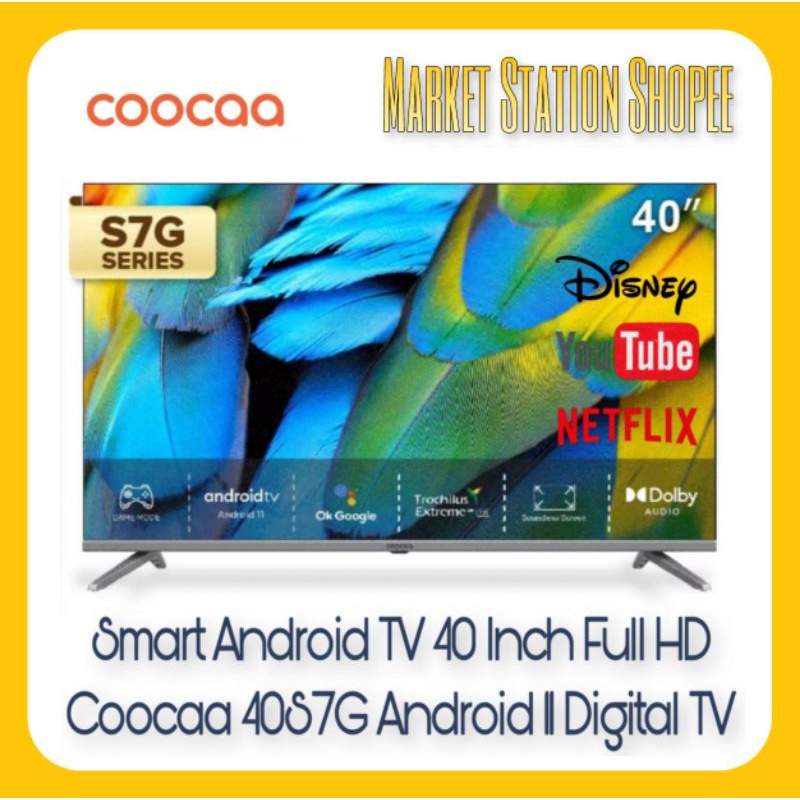 Jual Smart Android Tv Coocaa 40 Inch Android 11 Tv Full Hd Model 40s7g