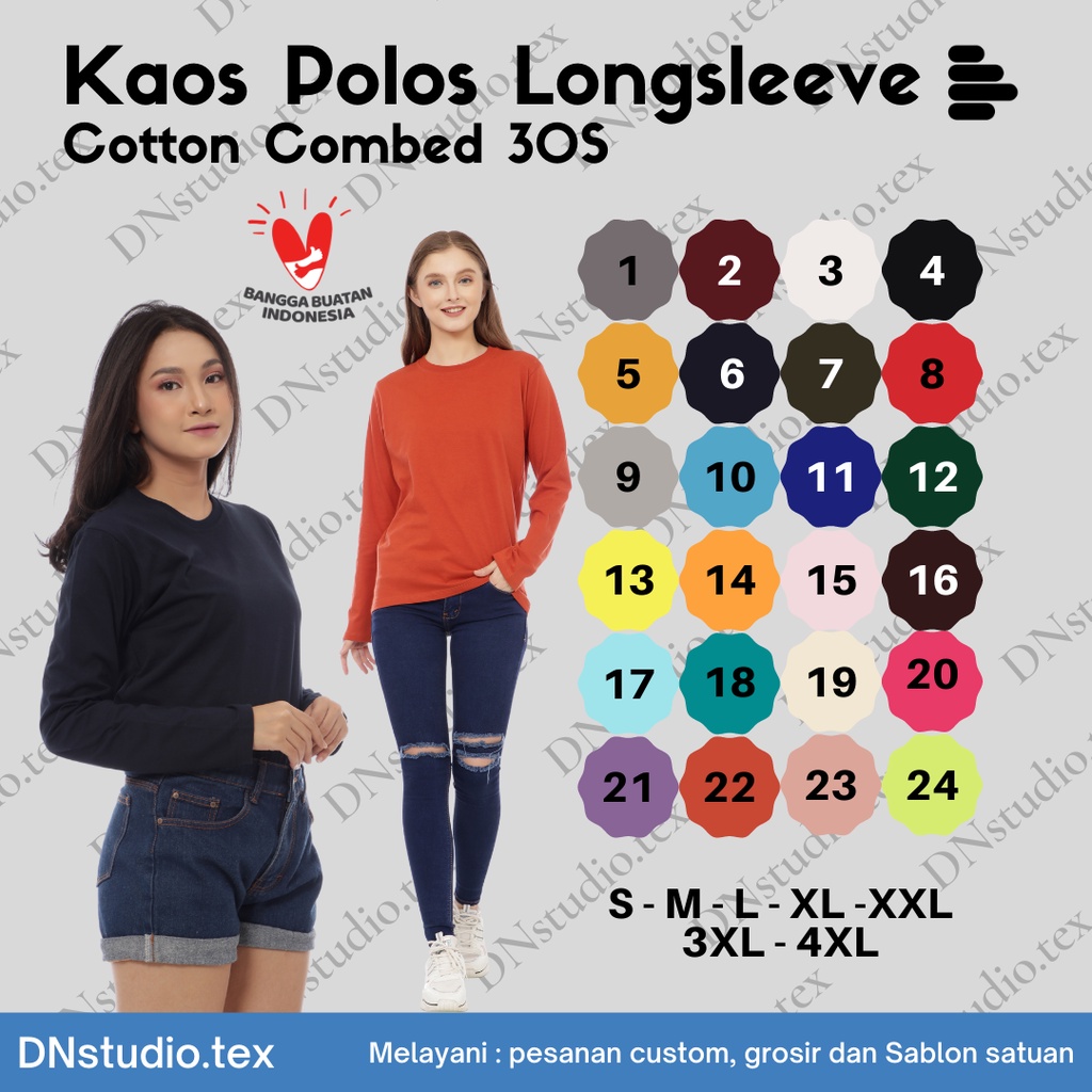 Kaos wanita lengan panjang jumbo | Kaos polos wanita panjang | Kaos distro wanita polos lengan panja