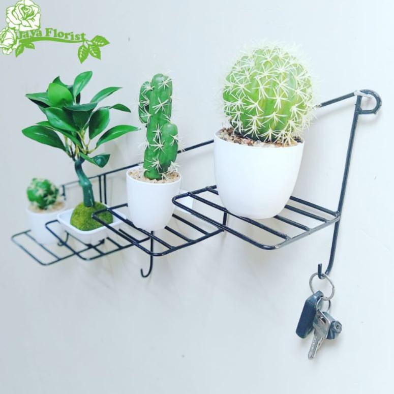 "MKS.02Jl22ᴿ" Rak Tempel Dinding Rak Bunga Besi Tempel Dinding Rak Pot Bunga Dinding Dekorasi Rak Po