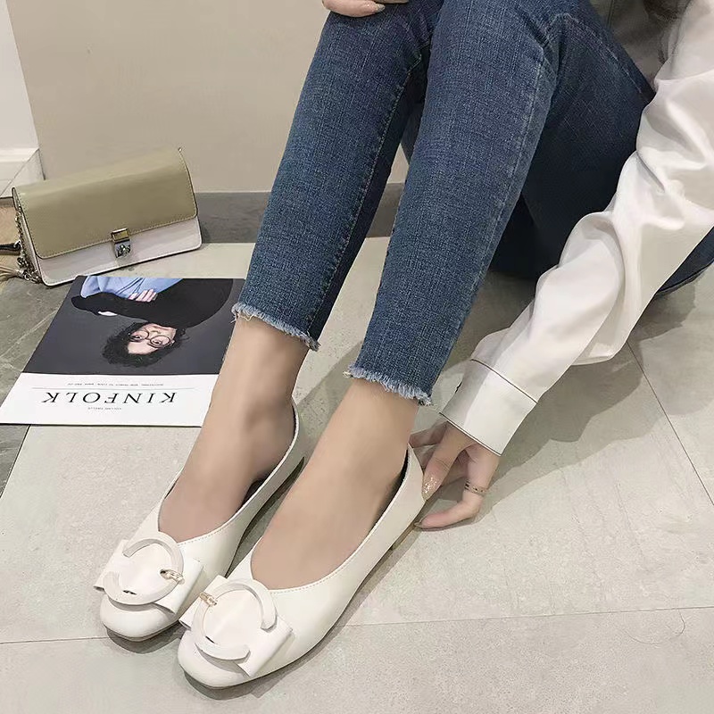 Sepatu Cewek Casual Kuliah Simple Sepatu Wanita Korean Style Original Import Flat Shoes Stylist Viral Cantik Harga Murah