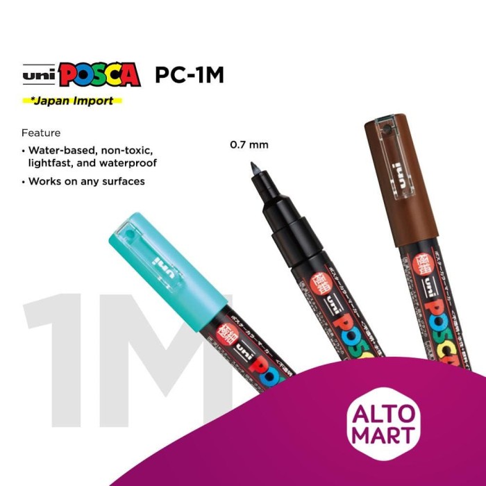 

(DISKON TERMURAH) UNI POSCA PC-1M Paint Marker Pen (Extra Fine Point) - D, 3
