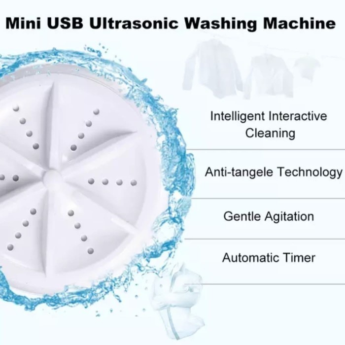 Mesin Cuci Ultrasonic Mini Portable - Ultrasonic Turbin Wash Portable