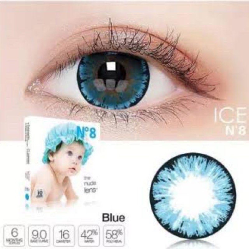 ready - softlens no8 ice -- kontak lensa ice no 8 dm 16mm