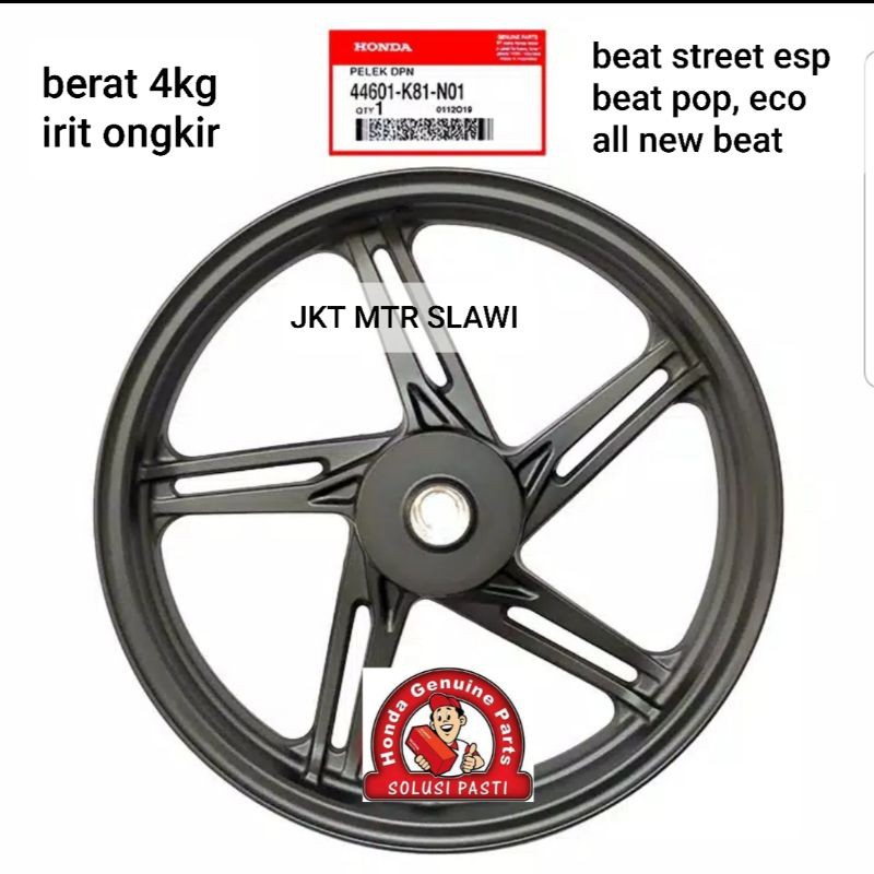 44601-K81-N01 velg depan pelek depan beat street esp beat eco beat pop ori honda ahm asli honda