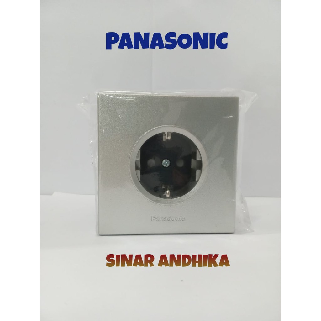 Stop Kontak Single Panasonic Cp Silver Grounding Style E Wesjp1121Mws