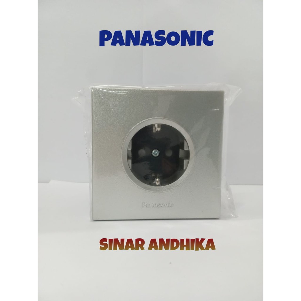 STOP KONTAK SINGLE GROUNDING (CP) SILVER STYLE E PANASONIC WESJP 1121MWS