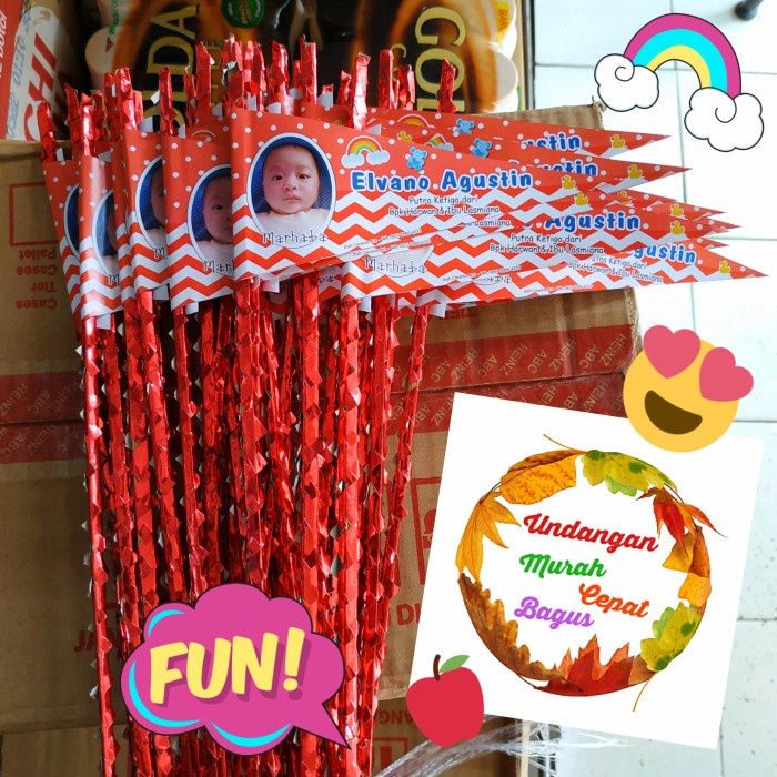 Jual TURUN HARGA Bendera Tasyakuran Aqiqah Tasmiyah AR159 | Shopee