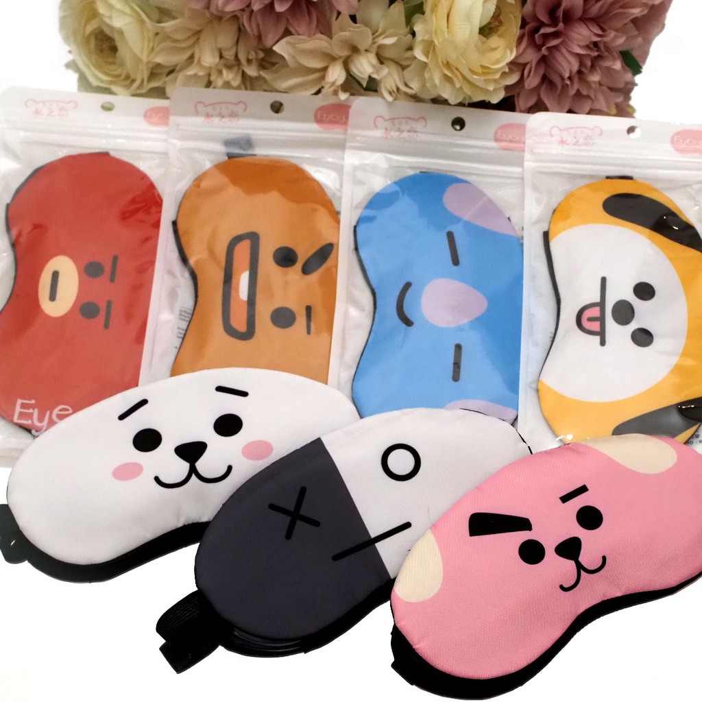 Penutup Mata Tidur BT21 isi GEL PENDINGIN Masker Mata Kompres Kualitas Premium Sleeping Eye Mask