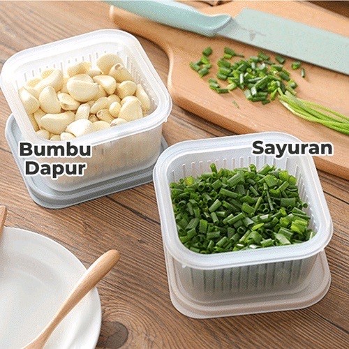 BOS - KOTAK FRESH SARINGAN SAYURAN | BOX TEMPAT TIRISAN BAWANG/BUAH/SAYUR