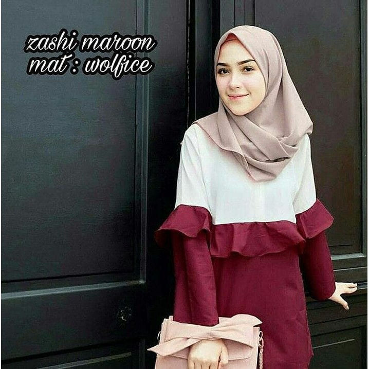 ZASHI TOP MAROON WOLFIS