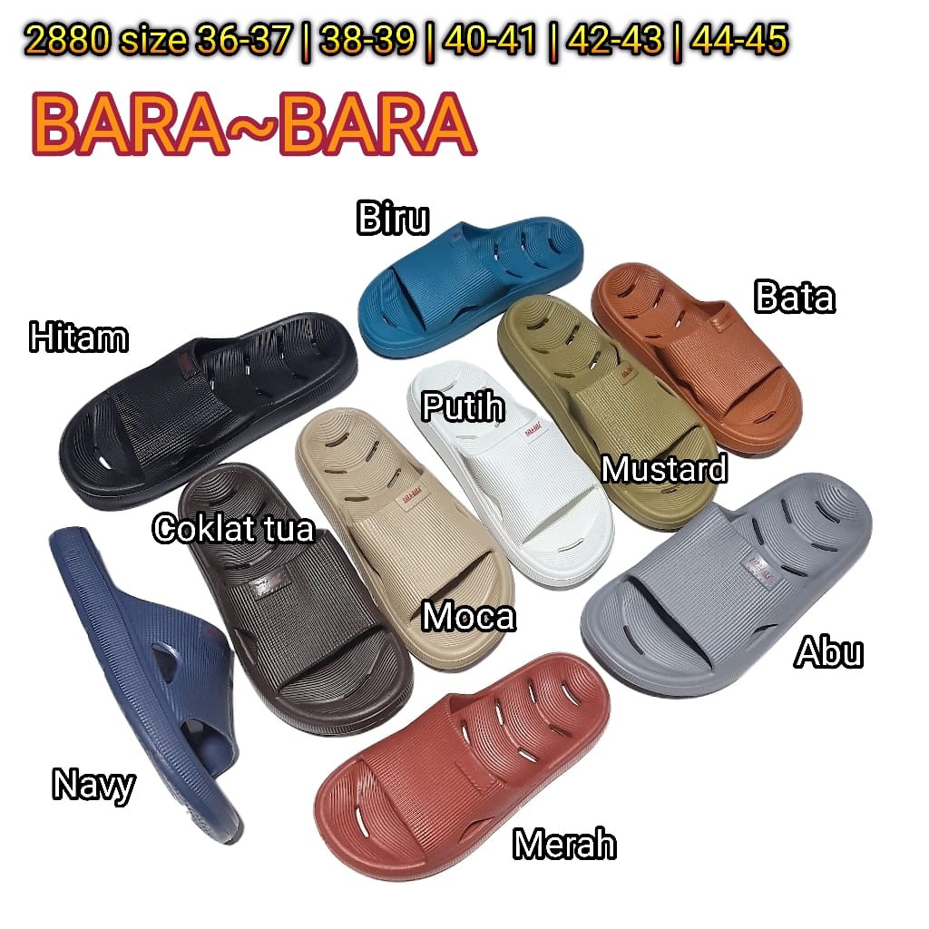 BARA BARA ORIGINAL jelly sandal karet empuk murah wanita slop pria barabara cowok selop 2880