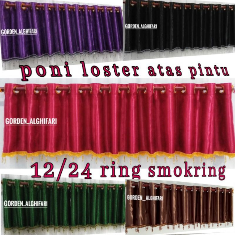 Poni gorden atas pintu,poni pintu,loster pintu model minimalis smokring bahan import 12/24ring murah