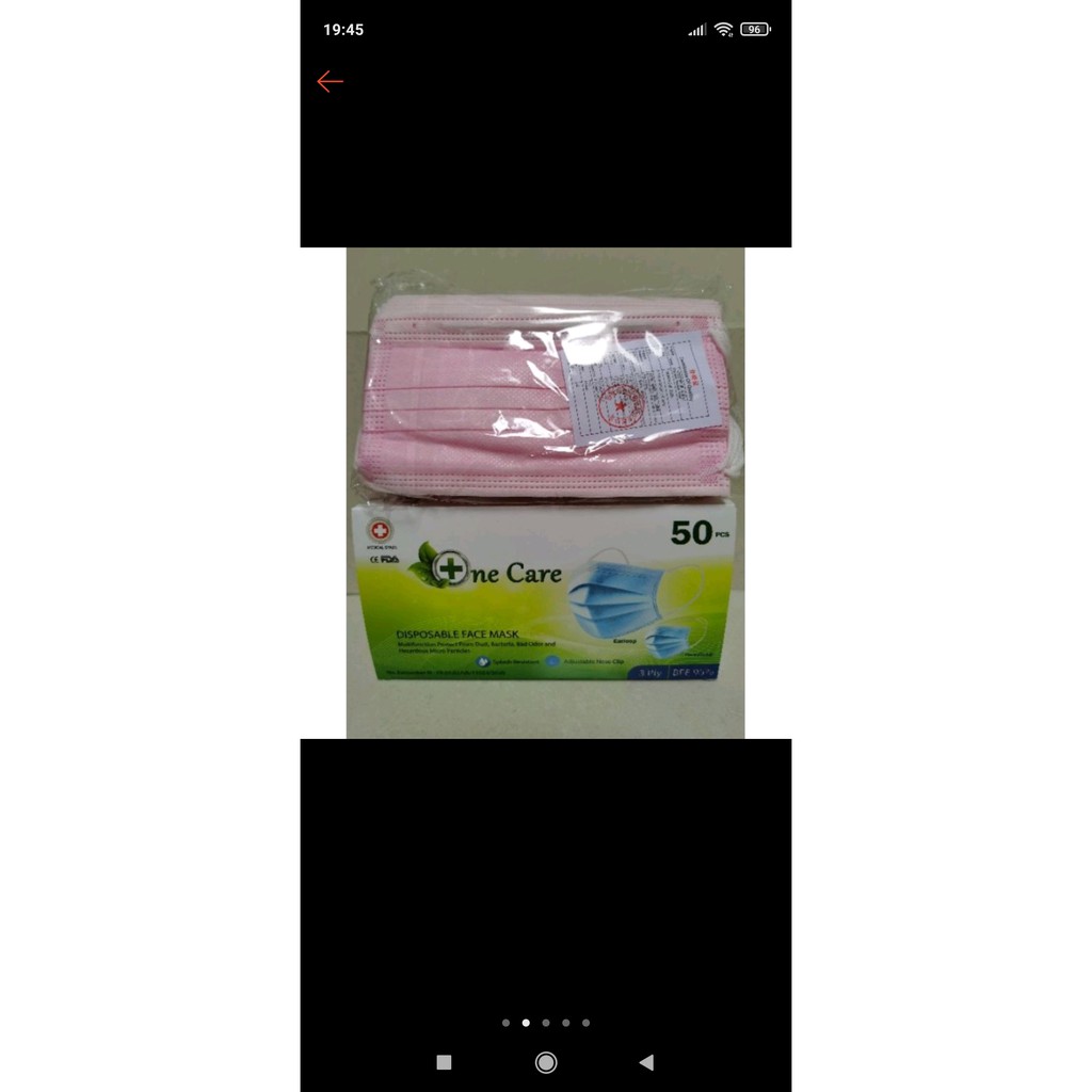 Masker 3ply, Masker 3ply pink/Masker Ne care earloop.