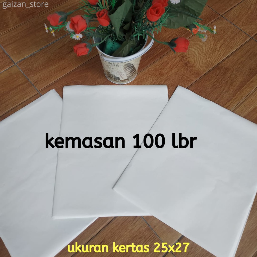 

Kertas nasi KFC Kertas nasi MCD Kertas Burger Kertas bungkus Kebab 25x27 POLOS kemasan 100 lbr