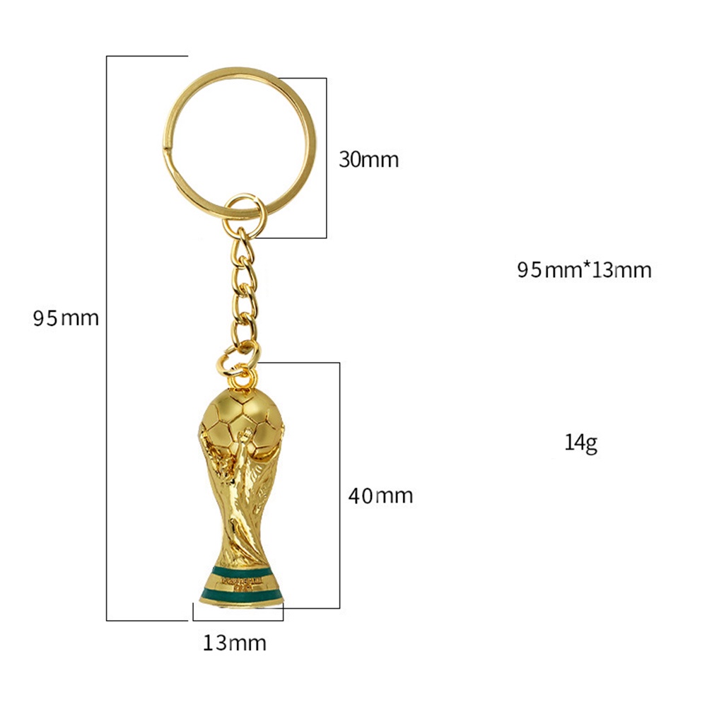 1pc Gantungan Kunci Bentuk Piala Dunia Hercules 2022 Qatar Warna Emas Untuk Souvenir