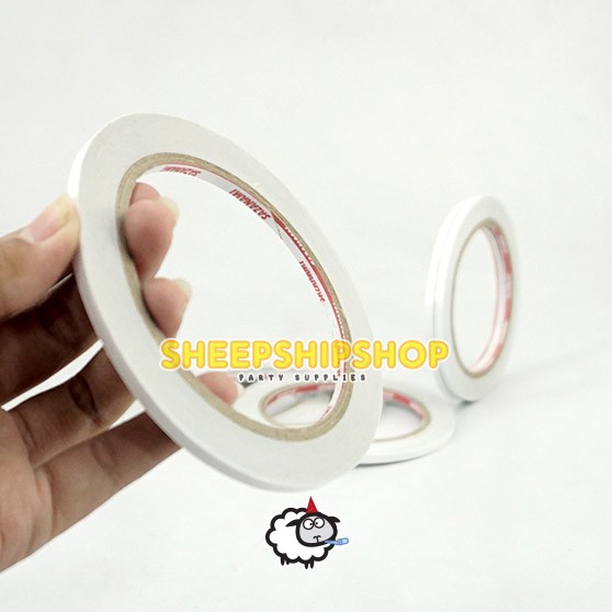 

DOUBLE TAPE KECIL 4 mm Sazanami / Aurapack Double Tape Putih