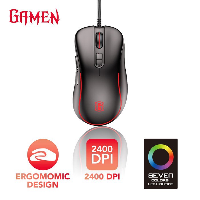 GAMEN GM1000 MOUSE GAMING DENGAN LAMPU RGB - MURAH - 100% ORIGINAL