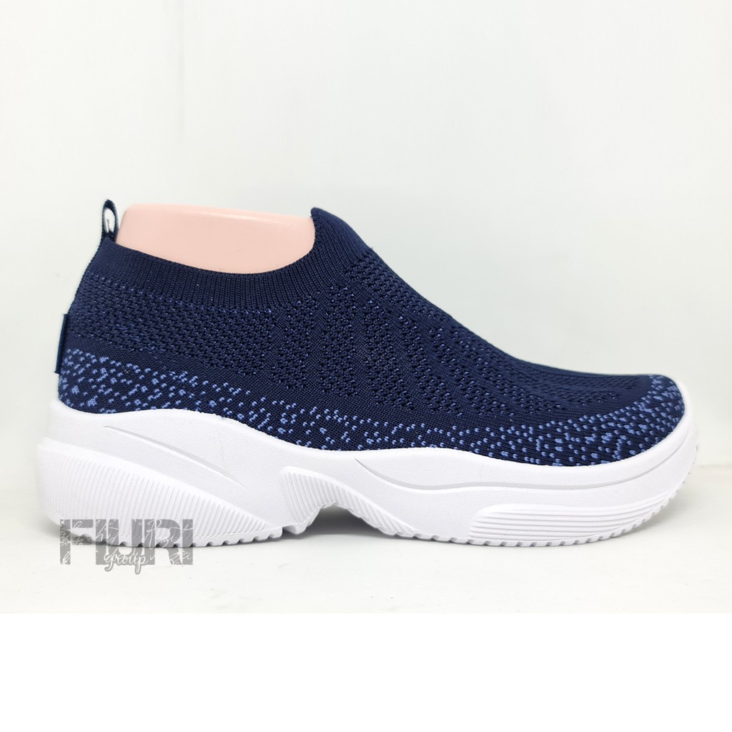 FIURI - Ando Original - NAOMI 37-40 Navy - Sepatu Kets Wanita - Sepatu Sneakers Wanita - Sepatu Olahraga Sport Wanita - Sepatu Casual - Sepatu Jogging Lari Fitness Gym Senam Wanita - Sepatu Sekolah Bertali SD SMP SMA-2