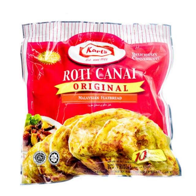 

Kart's Roti Canai Original 8 pcs 480gr - Malaysian Flatbreat