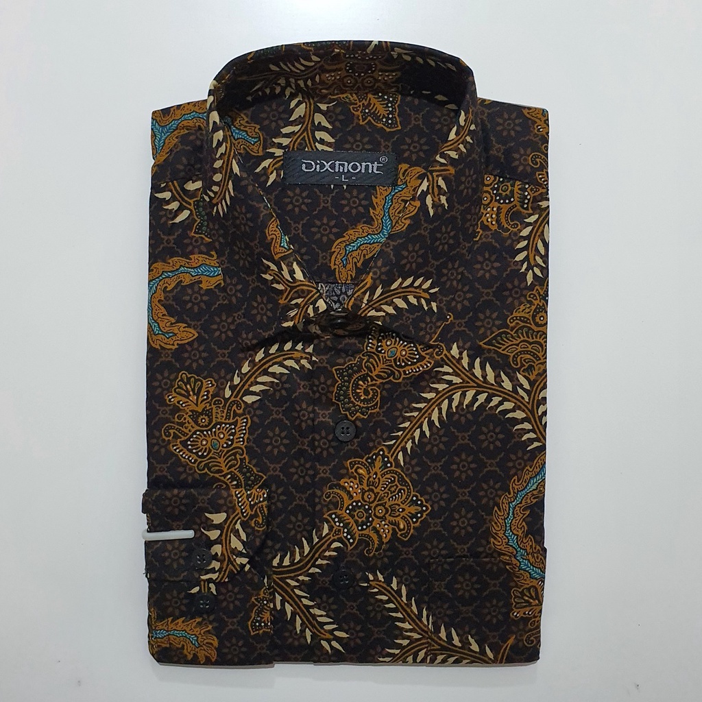 BATIK PRIA LENGAN PANJANG BL81 Katun Motif Modern Dixmont Semi Slimfit Premium