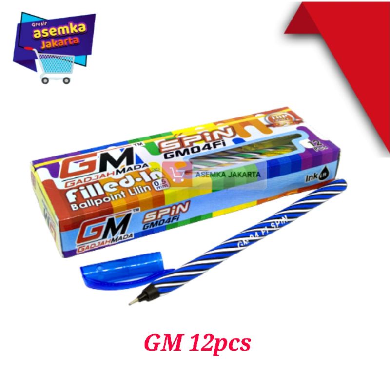 Ballpoint Pulpen pena bolpen lilin belang ulir bolpenku kingsman nevada Gajah mada grosir 12pcs