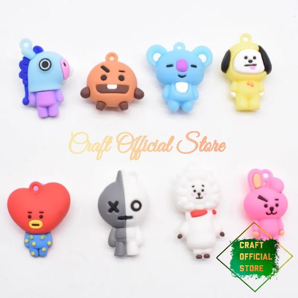 Bandul BTS Karet Karakter Clay BTS Untuk Strap Mask