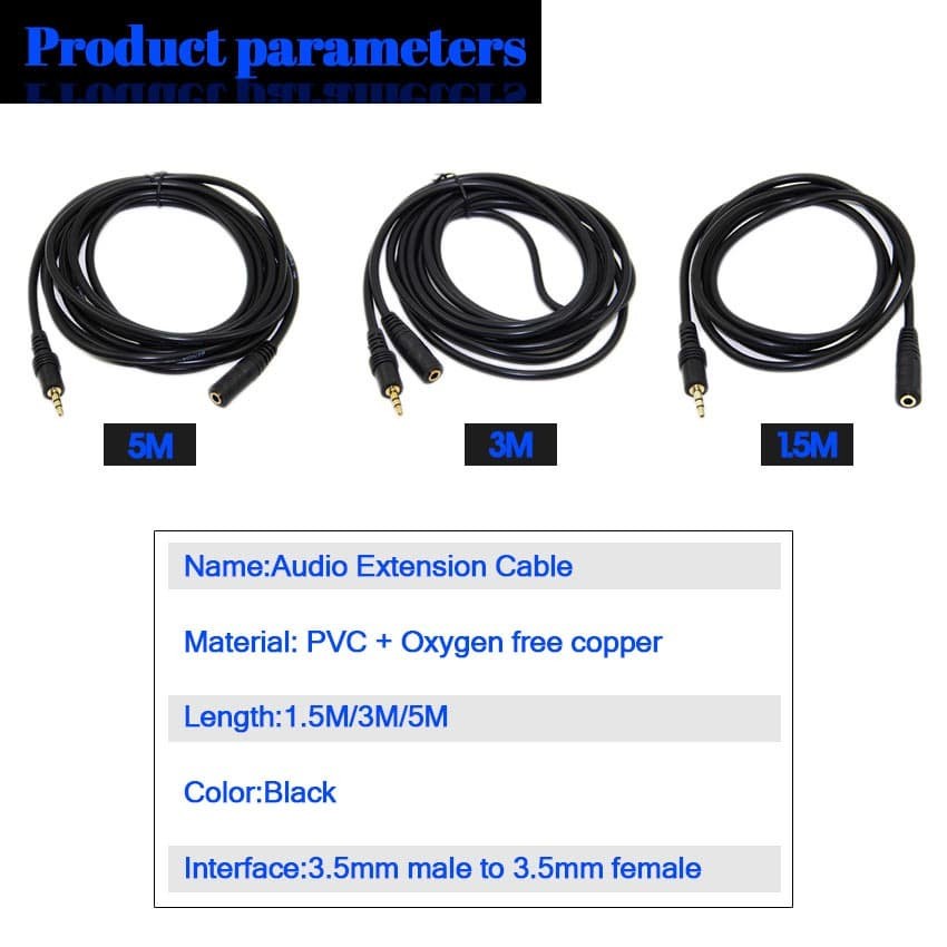Kabel Extension Ekstensi Mic AUX 3.5 Mm Audio